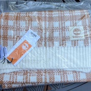 Timberland cream and gold Buffalo Plaid scarf